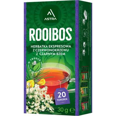 Astra Rooibos čaj s čiernym bezom 20 vrecúšok
