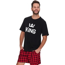 King pánské pyžamo krátké černé