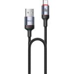 Yesido Кабел за данни - Yesido CA130C - USB → Type-C, fast charge 18W, 3A, 480Mbps, CarPlay, алуминий, 2m - Черен