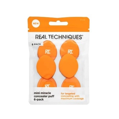 Real Techniques Mini Miracle Concealer Puff 6 Pack гъбичка за фон дьо тен