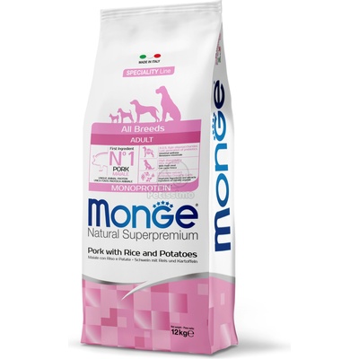 Monge Speciality Line All Breeds Adult Monoprotein суха храна за кучета - свинско, ориз и картофи 12 кг