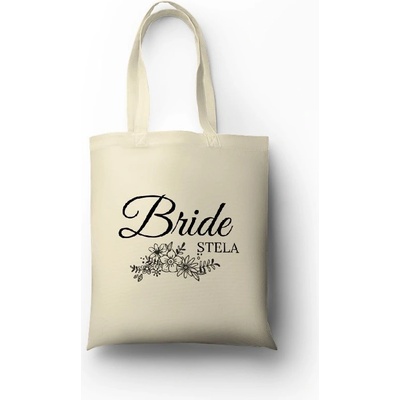 Plátěná taška s potiskem Bride natural