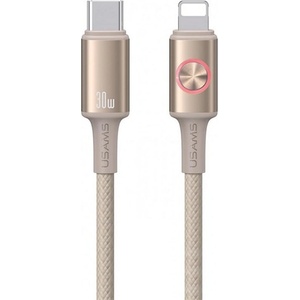 USAMS iPhone 14 Plus / 14 Pro Max / 14 Pro USAMS HUAN кабел за данни Type-C - Lightning, 120 см, ТИТАНОВО СИВО (SJ753USB02)
