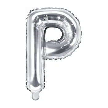Image 1 of PartyDeco Балон от фолио Mini - Буква Р 35см сребърен