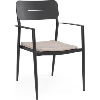 Bizzotto Nebula стол YK13 антрацит с подлакътници и възглавница (0663775)