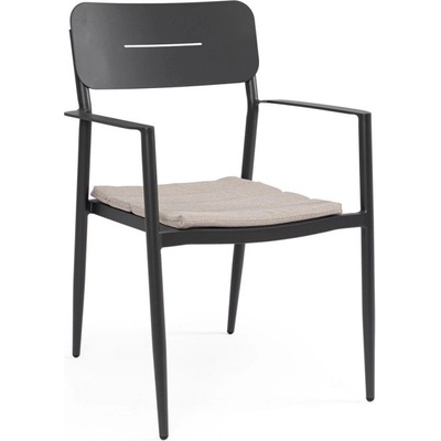 Bizzotto Nebula стол YK13 антрацит с подлакътници и възглавница (0663775)