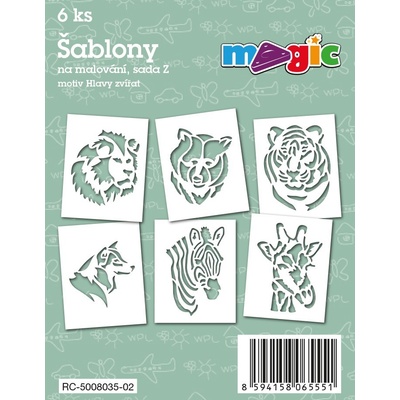 Primo Magic Šablony papírové Hlavy zvířat 11x14 cm 6 ks