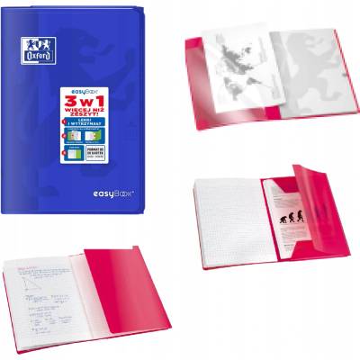 Oxford Zošit Easybook B5 3v1 kockovaný s okrajom mix