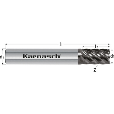 Karnasch 3064460500 | Tvrdokovová stopková fréza pozitívna, dlhá, Superfinish 5x13-57x6 mm, Z=6
