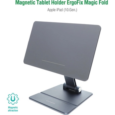 4smarts ErgoFix Magnetic Aluminum Desktop Stand - магнитна алуминиева поставка за iPad 10 (2022) (сив)