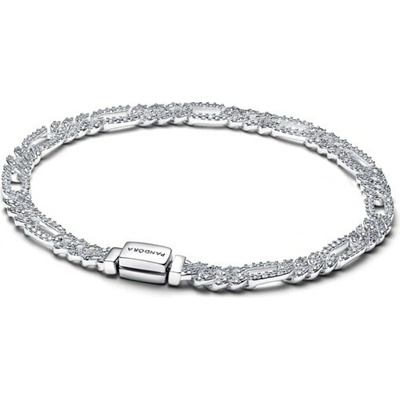PANDORA Oválný kubánský řetízek s čirými zirkony 20 cm 594227C01-20