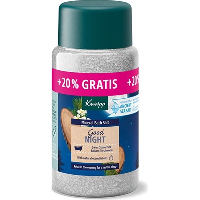 Kneipp Good Night Mineral Bath Salt upokojujúca kúpeľová soľ s vôňou borovice a santalového dreva 600 g