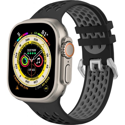 Cubenest Silicone Sport Band BLACK with Grey (42-49mm) 6974699970859