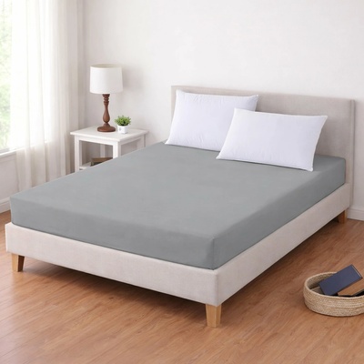 TextilCentrum Luxusní napínací mako-jersey prostěradlo s lycrou DELUXE Collection elastické šedé 160x200