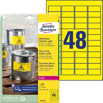 Avery-Zweckform L6103-20 poylesterová fólie žlutá 45,7 x 21,2 mm 960 ks