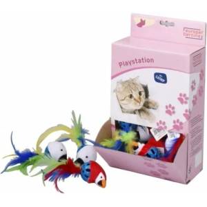 EBI Играчка за котки EBI Shortplush plastic ball - главичка с опашка и звънче 4 см - EBI Белгия 402-408445