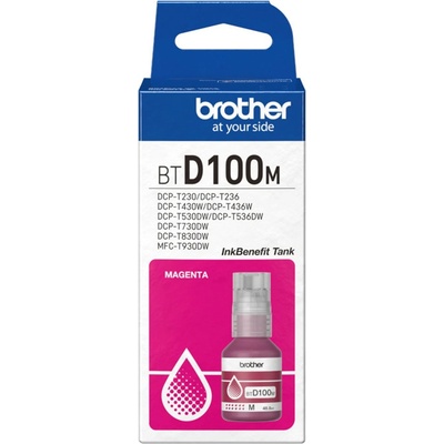 Brother Мастило за Brother MFC-T930DW, DCP-T830DW/T730DW/T530DW/T430W, DCP-T230 - Magenta - BTD100M - Заб. : до 5000 копия (BTD100M)