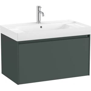 Roca Конзолен шкаф за баня A851685513, Roca, с централен умивалник, MDF, зелен мат, 80х46х50.5см (A851685513)