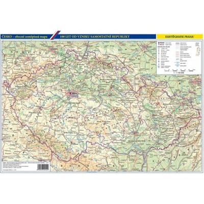 Vývoj českého státu Česko - obecně zeměpisná mapa 1 : 1 150 000