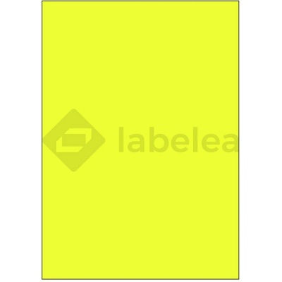 Labelea Samolepiace etikety 210x297 mm signálne farebné papierové, na hárku A4, pre laserovú tlač, Farba etikiet Signálna žltá, Počet hárkov v balení 100 EPY210297SY001S
