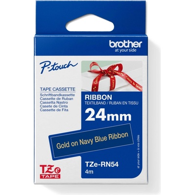 Brother TZE-RN54, zlatá na námoř.modré, 24 mm, textilní páska TZERN54
