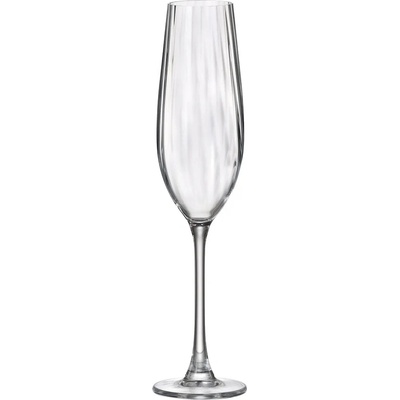 Bohemia Royal & Crystalite Комплект 6 броя чаши за шампанско Bohemia Crystalite Columba Optic, 260 мл (071543)