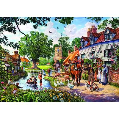 Bluebird Puzzle - Puzzle Steve Crisp: A Village in Summer - 500 piese
