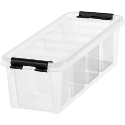 SMARTSTORE Пластмасова кутия за съхранение с черни дръжки, 4 отделения, SMARTSTORE "Classic 4", прозрачна 3458710 (3458710)