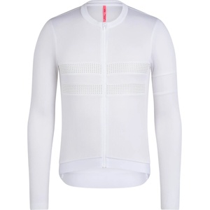 Rapha Фланелка с дълъг ръкав за колоездене Rapha Brevet Long Sleeve Merino Jersey III Cycling jersey - White / Silver (056-4330-0312)