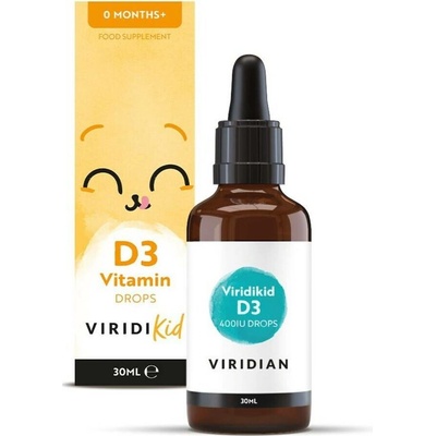 Viridian Viridikid Vitamin D Drops 400 IU pro děti 30 ml