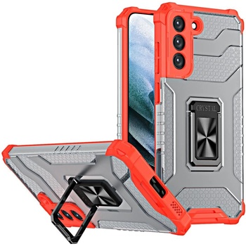 HQWear Crystal Ring Case здрав хибриден кейс + Магнитен държач за Samsung Galaxy S22 + (S22 Plus), червен (9145576243183)