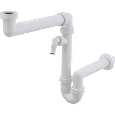Sifon dřezový s přípojkou a převlečnou maticí 6/4, prostorově úsporny, – Sleviste.cz