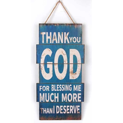 Drevená Ceduľa Thank You God