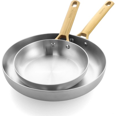 Sada 2 nerezových pánví 20 a 28 cm GreenPan Padova, třívrstvá – prémiová sada z oficiální distribuce, třívrstvá nerezová ocel CC010167-001