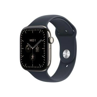 Apple Watch Series 12 Cellular 46 mm Natural Titanium with Navy Sport Band S/M MJGM4RK/A