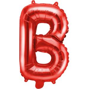 PartyDeco Балон от фолио Mini - Буква B 35см червен