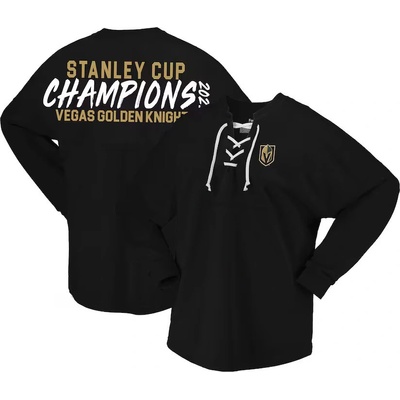 Fanatics Dámske tričko Vegas Golden Knights 2023 Stanley Cup Champions Lace Up V Neck Long Sleeve