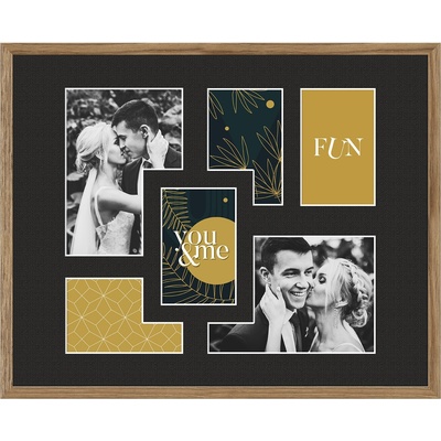 STYLER Рамка за 6 снимки Kyoto с черно паспарту 40 x 50 см кафява (RA-15123)