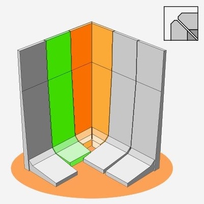 Roh L 90° 50x40/40x8 cm (2-díly) (cena za 1 ks) - 40x40/40x8 cm (2-díly)