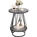  Кръгла помощна масичка lorel, 50 Х 60см, сив мрамор (6116g)