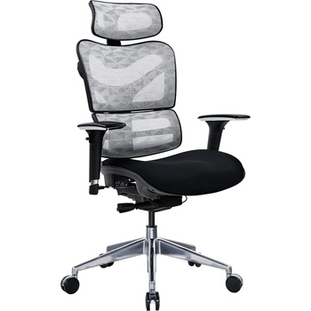 RFG Ергономичен стол tech@games, черна седалка, бяло-черна облегалка