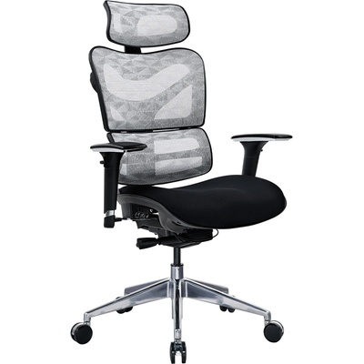 RFG Ергономичен стол tech@games, черна седалка, бяло-черна облегалка