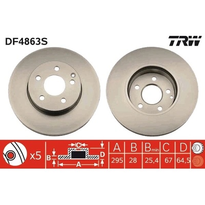 Brzdový kotúč TRW DF4863S