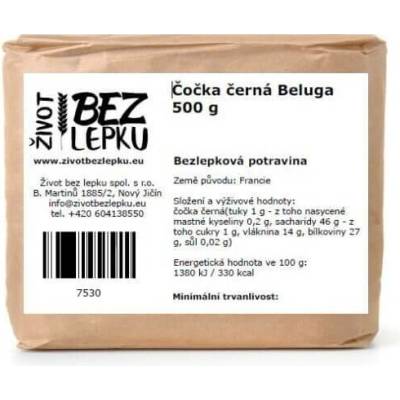 Život bez lepku Čočka černá Beluga 0,5 kg