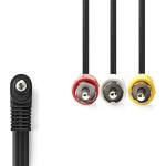 Nedis CVGL22400BK10 аудио-видео AV кабел, 3, 5 мм жак - 3х RCA, 1 м (CVGL22400BK10)