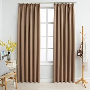 Pure Line Home Плътни завеси в цвят таупе с перделък, 2 бр. , 140 x 175 см - zalegloto - 52,03 лв