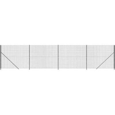 Pletivový Oplocení s patkami sloupků, antracitový, 1,4 x 10 m