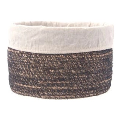 ORION Košík vodní hyacint+textil pr. 22 cm smetanová