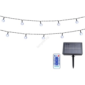 Grundig - LED димируем соларен гирлянд 50xLED/8 функции 9, 35m топла бяла светлина + дистанционно управление (P6275)