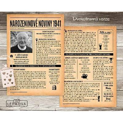Narozeninové noviny 1941 – jednostranné až čtyřstranné